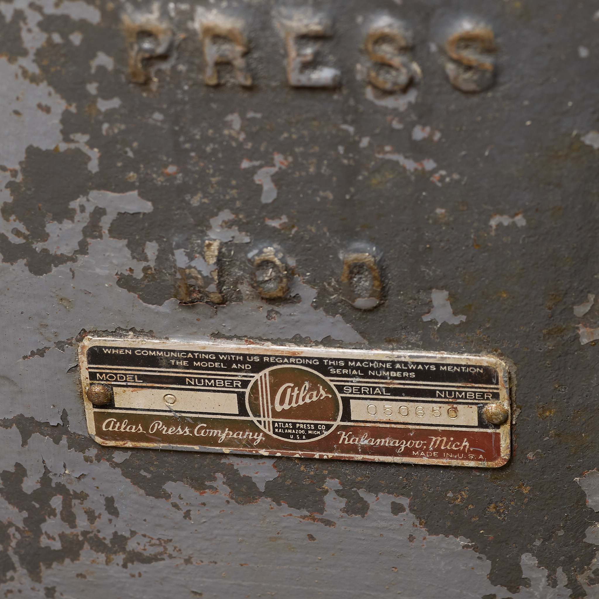Atlas press serial number